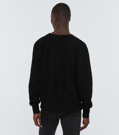 Shop Les Tien Cotton Fleece Sweatshirt In Jet Black