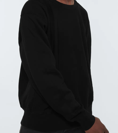 Shop Les Tien Cotton Fleece Sweatshirt In Jet Black