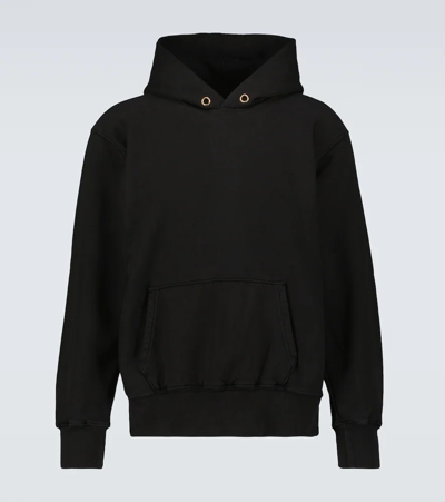 Shop Les Tien Hooded Cotton Sweatshirt In Jet Black