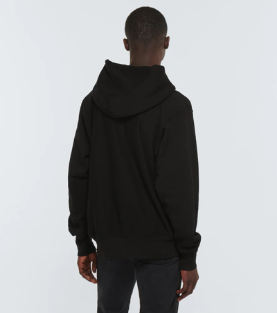 Shop Les Tien Hooded Cotton Sweatshirt In Jet Black