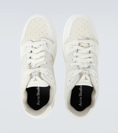 Acne Studios Leather, Nubuck, And Suede Sneakers In Multi White