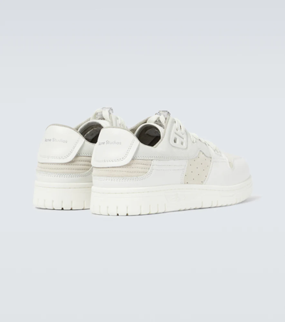 Acne Studios Leather, Nubuck, And Suede Sneakers In Multi White