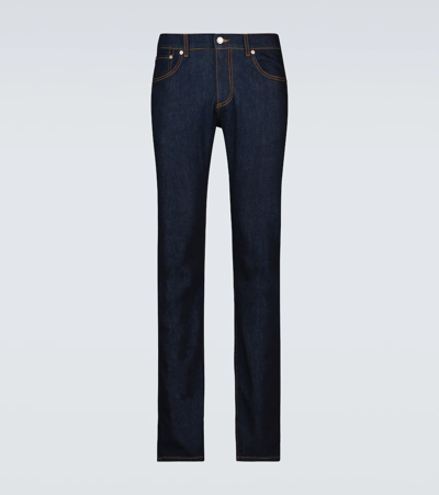 Shop Alexander Mcqueen Straight-leg Jeans In Indigo