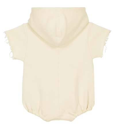 Shop Gucci Baby Embroidered Cotton Bodysuit In White/multicolor