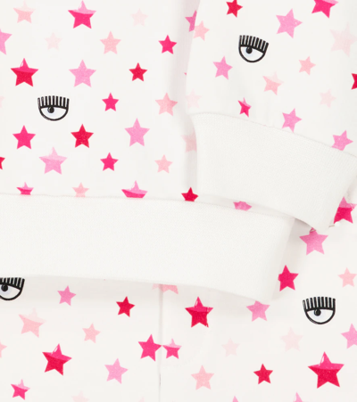 Monnalisa X Chiara Ferragni Baby Printed Sweater And Sweatpants Set In Bianco