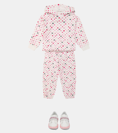 Monnalisa X Chiara Ferragni Baby Printed Sweatpants In Allover Rainbow