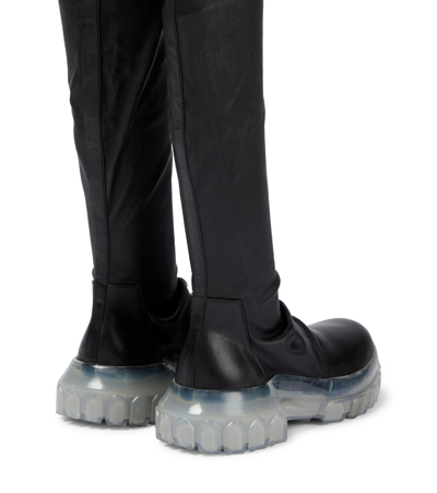 Shop Rick Owens Leather Over-the-knee Boots In Black/clear