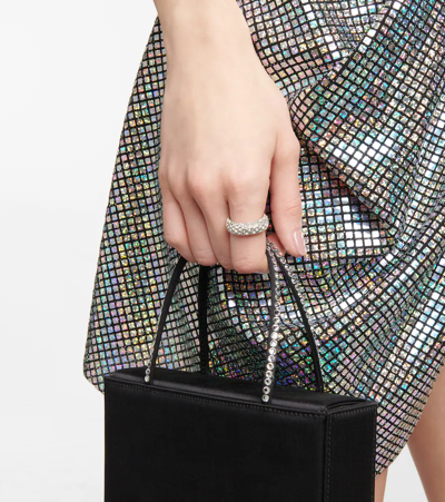 Amina Muaddi Cameron Crystal-embellished Ring In White Crystals/silver