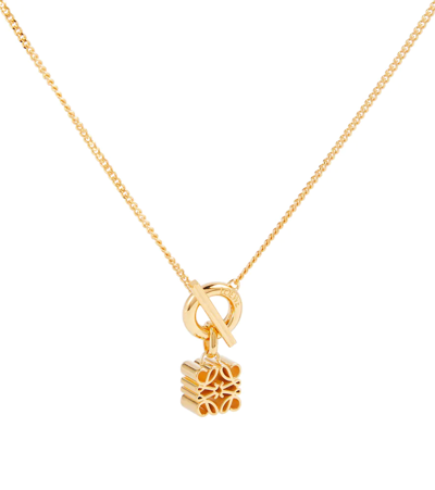 Shop Loewe Anagram 24kt Gold-plated Sterling Silver Necklace