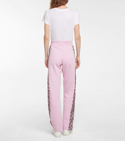 Shop Versace La Greca Cashmere-blend Sweatpants In Candy