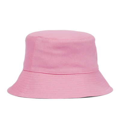 Shop Nanushka Caran Cotton Canvas Bucket Hat In Pink