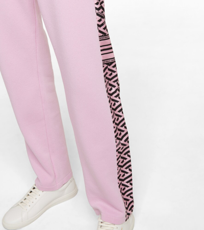 Shop Versace La Greca Cashmere-blend Sweatpants In Candy