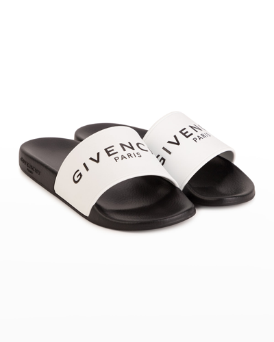 Shop Givenchy Kid's Logo Pool Slide Sandals, Toddler/kids In 10b White