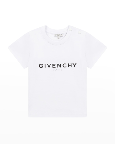Shop Givenchy Kid's Mini Me  Logo Short-sleeve T-shirt In 10b White