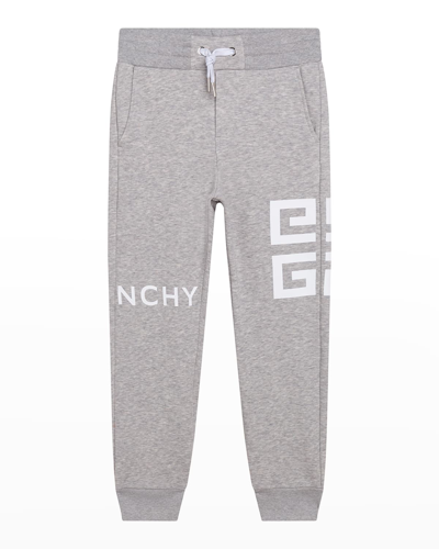 Shop Givenchy Boy's Sweatpants With 4g Logo In A01 Grey