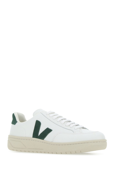 Shop Veja White Leather V-12 Sneakers  White  Donna|uomo 36