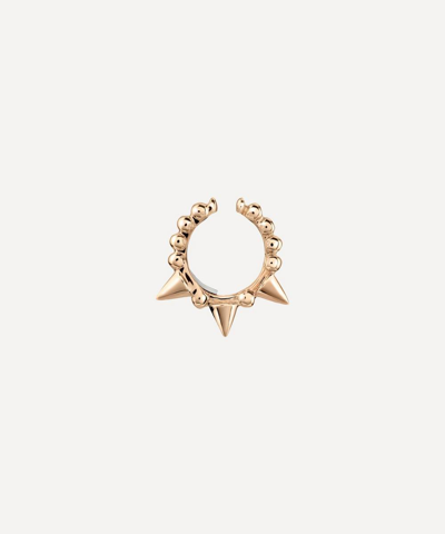 Maria Tash Granulated Triple Short Spike 14kt Gold Single Ear Cuff In Rose