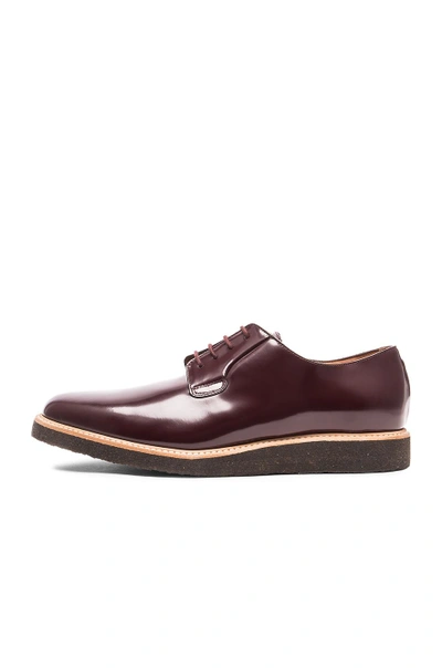 Shop Common Projects Derby Leather Shine In Oxblood