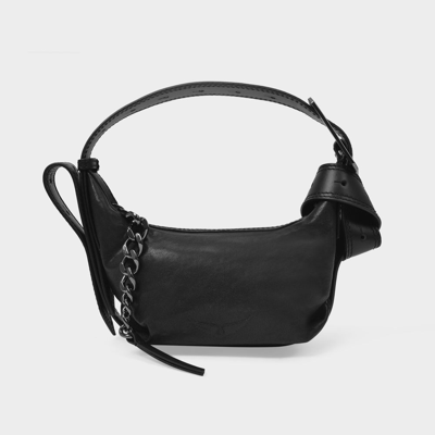 Shop Zadig & Voltaire Le Cecilia Xs Hobo Bag -  -  Black - Leather