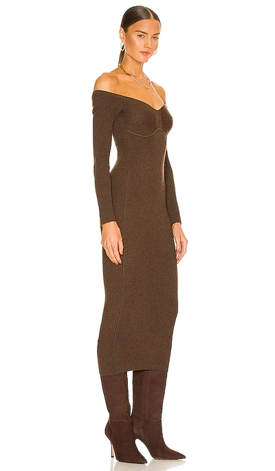 Shop L'academie Tucci Knit Bustier Dress In Chocolate