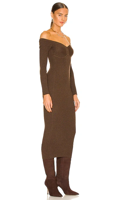 L'academie Tucci Knit Bustier Dress In Chocolate