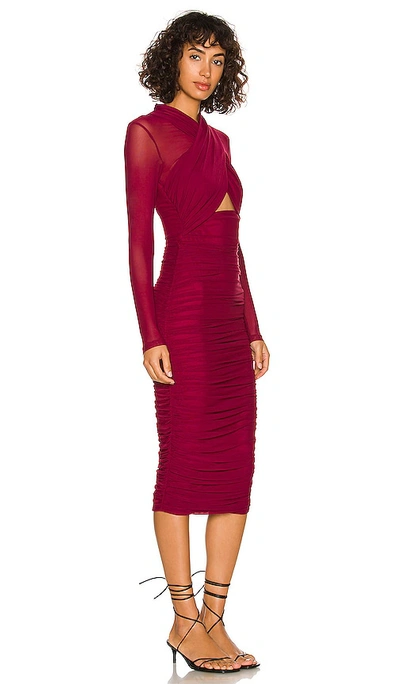 Bardot Aliyah Cross Front Dress In Red In Burgundy