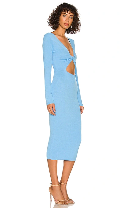Shop Bardot Eliana Twist Front Knit Dress In Baby Blue