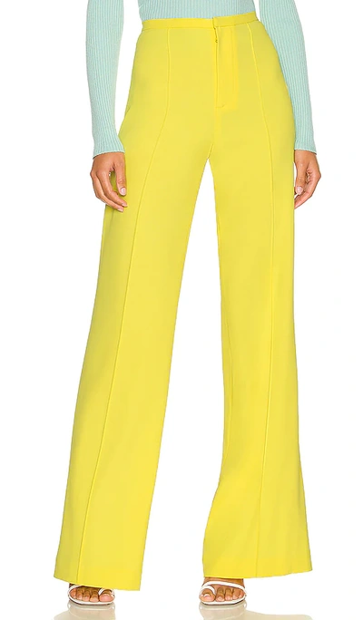 Shop Alice And Olivia Dylan High Waisted Slim Pant In Yellow