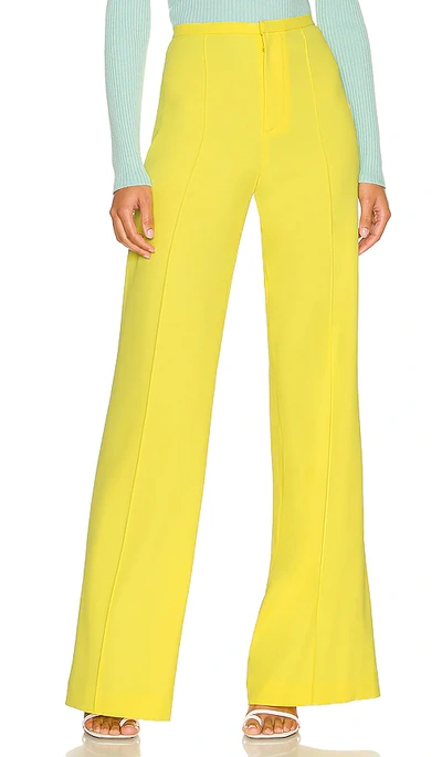 Alice And Olivia Dylan Yellow Flared Wide-leg Trousers In Yellow