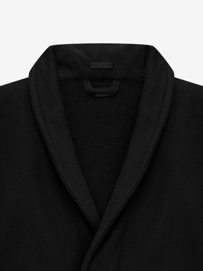 Fear Of God Waffle Cotton Robe In Black In Black