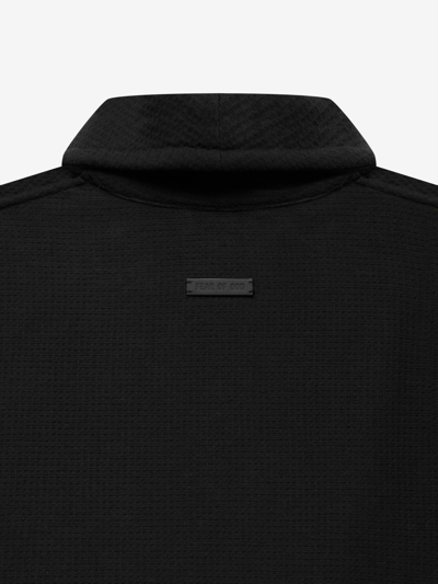Shop Fear Of God Waffle Cotton Robe In Black