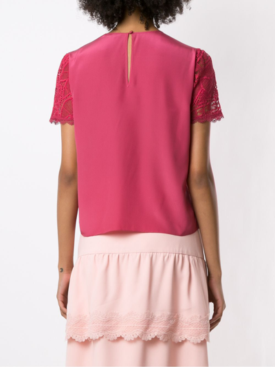 Shop Martha Medeiros Basic Silk Crepe T-shirt In Red
