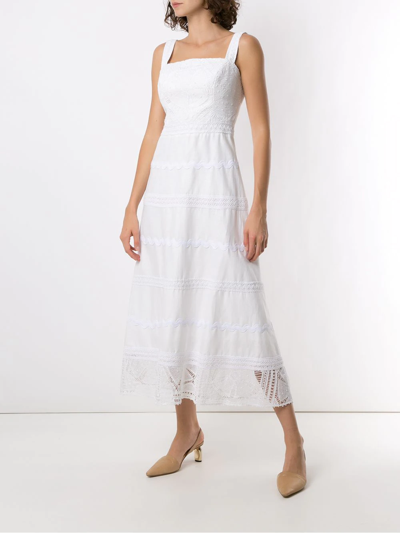 Shop Martha Medeiros Leticia Midi Dress In White