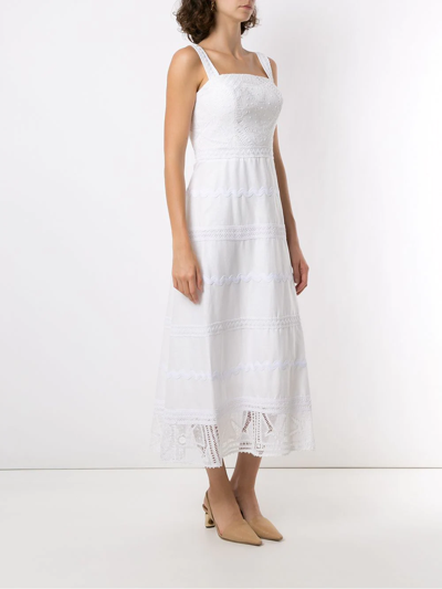 Shop Martha Medeiros Leticia Midi Dress In White