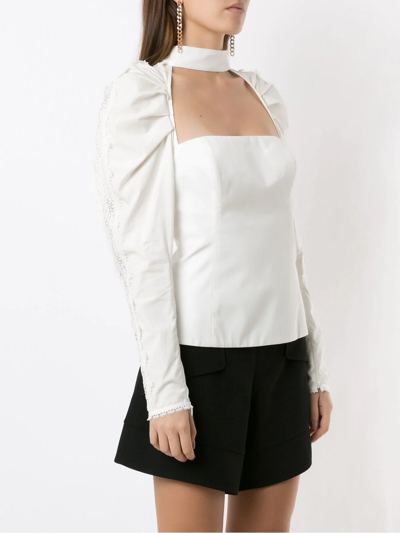 Shop Martha Medeiros Mali Puff-sleeves Blouse In White