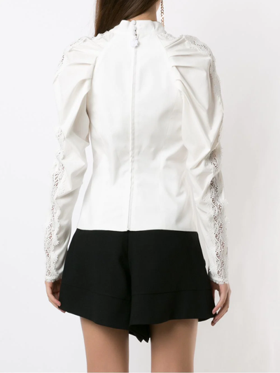 Shop Martha Medeiros Mali Puff-sleeves Blouse In White