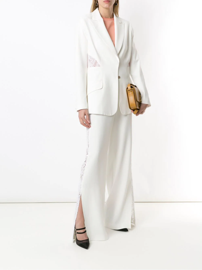 Shop Martha Medeiros Lina Lace Blazer In White