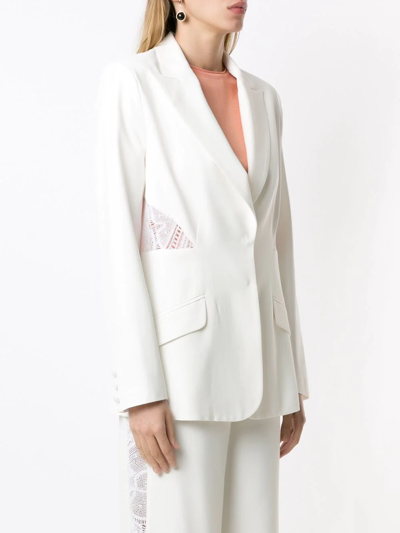 Shop Martha Medeiros Lina Lace Blazer In White