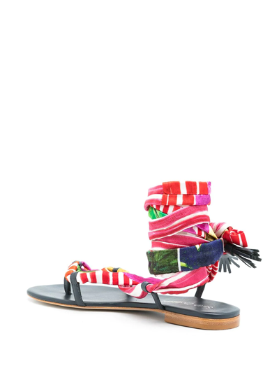 Sarah Chofakian Ocean Flat Sandals In Blue