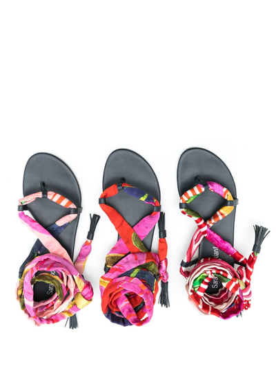 Sarah Chofakian Ocean Flat Sandals In Blue