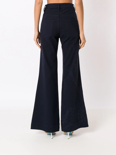 Shop Andrea Bogosian Aven High-waist Flared Jeans In Blue