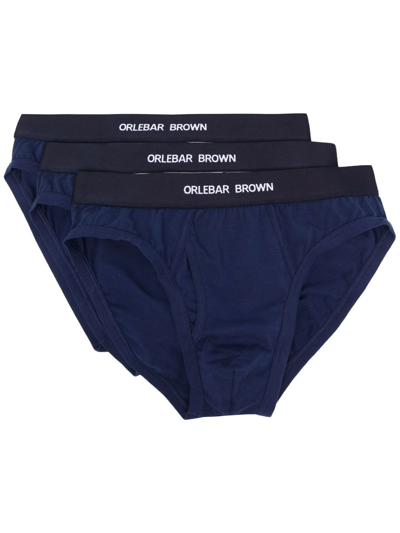 Shop Orlebar Brown Logo-waistband Boxer Set In Blue