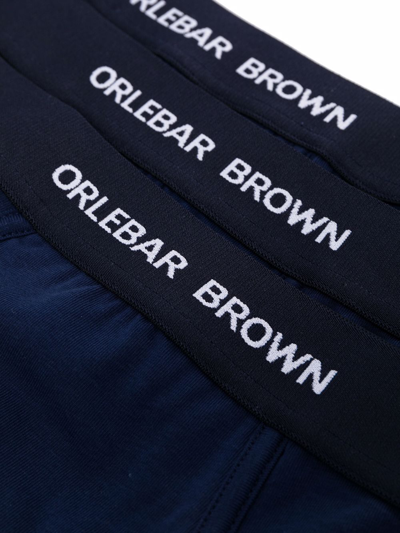 Shop Orlebar Brown Logo-waistband Brief Set In Blue
