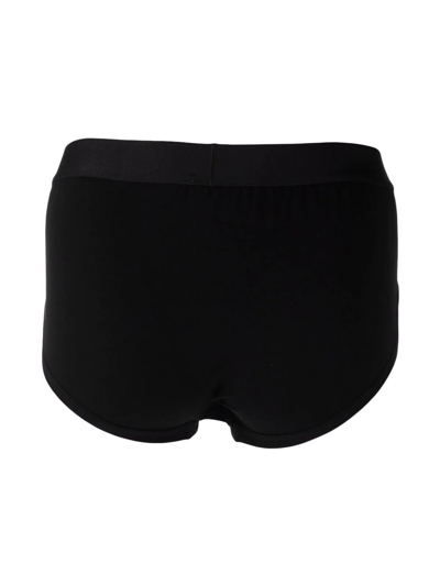 Shop Orlebar Brown Logo-waistband Cotton Briefs In Black