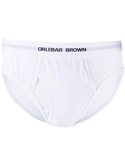 Shop Orlebar Brown Logo-waistband Cotton Briefs In White