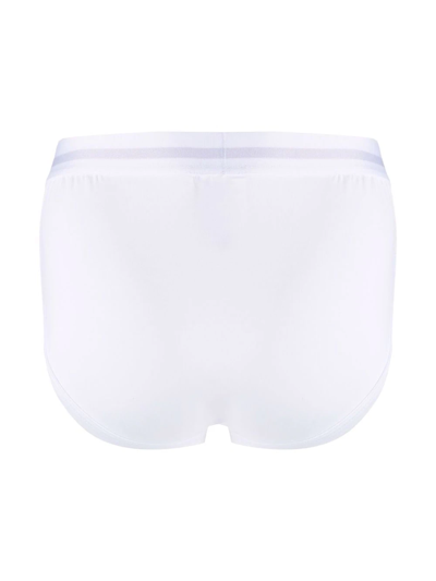 Shop Orlebar Brown Logo-waistband Cotton Briefs In White