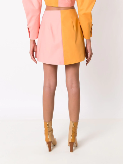 Shop Framed Yin Yang Cotton Miniskirt In Orange