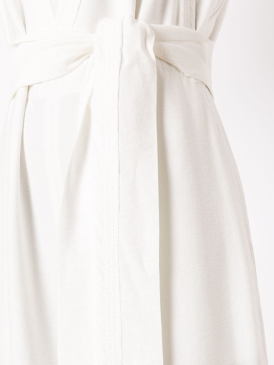 Shop Alcaçuz Aconchego Belted Jumpsuit In White