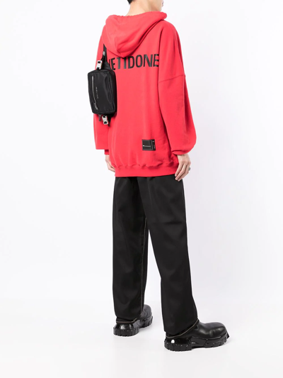 We11 Done Rear-logo Oversized Hoodie In Red