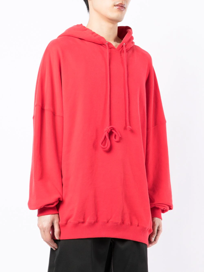 We11 Done Rear-logo Oversized Hoodie In Red